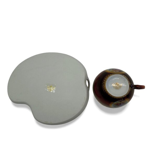 SOVEREIGN Cup And Kidney Shaped Tray Ceramic England Vintage - Picture 9 of 12